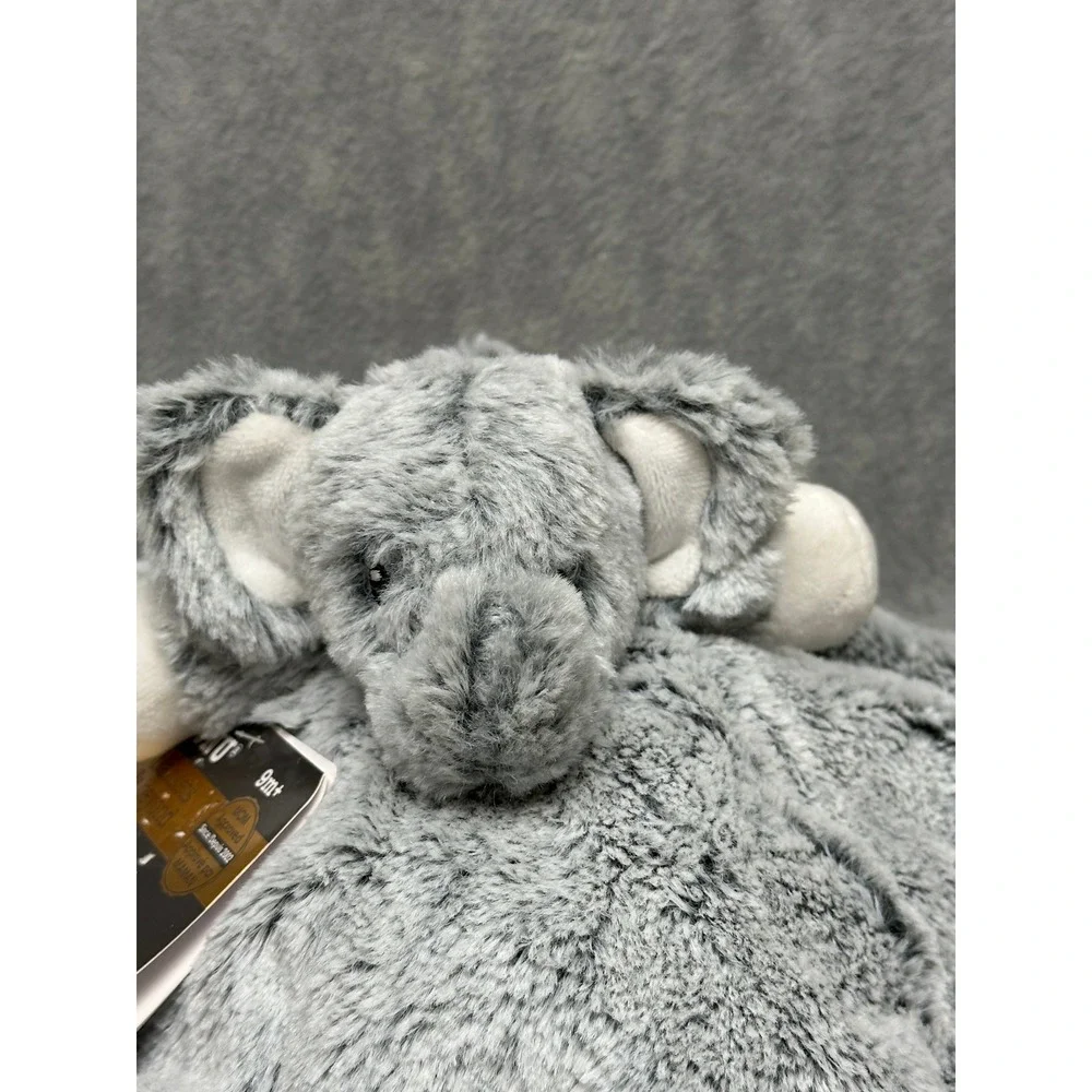 NuNu Blankets & Beyond Elephant Security Blanket Gray Plush Faux‎ Fur Lovey NWT
